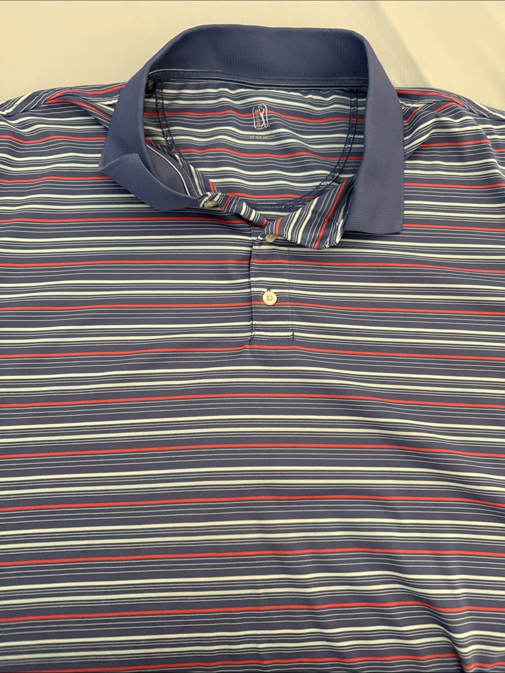 PGA Tour Striped Polo Shirt - Navy - XXL